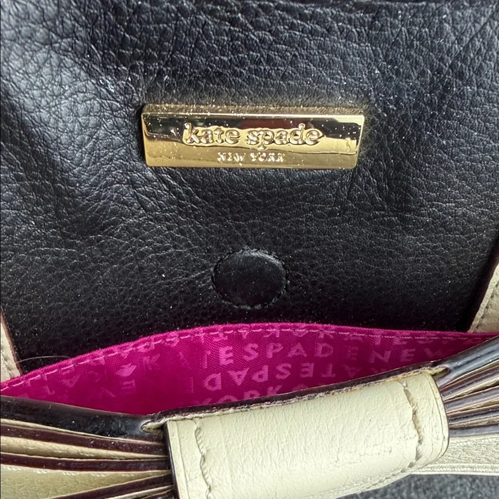 Kate Spade Kaiya Alice Black and White Leather‎ Satchel Bag